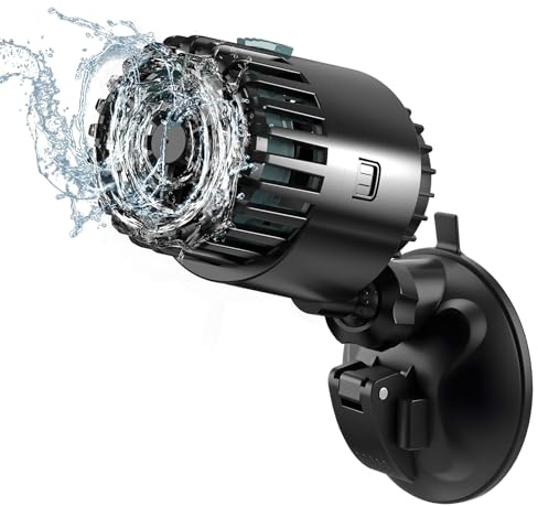 AQQA Aquarium Wave Maker Pump,Ultra Quiet Aquarium Circulation Pump,5W Fish Tank Wave Maker with Strong Suction Cup,360°Adjustable PowerHead,for 75-280L Tank