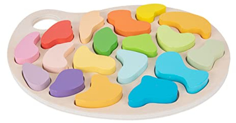 BESPORTBLE Bloques de Madera Educativos para Juguete Sensorial de Reconocimiento de Colores Plato de de Colores Simulado Puzzle para Jardín de Infancia Desarrollo de Coordinación y Memoria