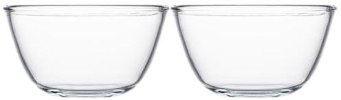 Cabilock Cuencos de Vidrio Transparentes 2 Piezas 500 Ml Tazones Multifuncionales para Ensaladas Postres y Batir Huevos Aptos para Uso en Cocina y Restaurante Fáciles de Limpiar