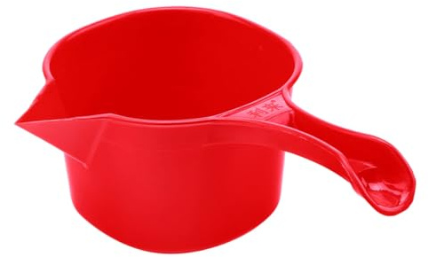 VERDANVERSE Louche à Eau en Plastique Épais Manche Long Rouge – Pelle à Eau Polyvalente Cuisine, Bain et Jardin – Ustensile Pratique pour Lavage, Arrosage et Céramique