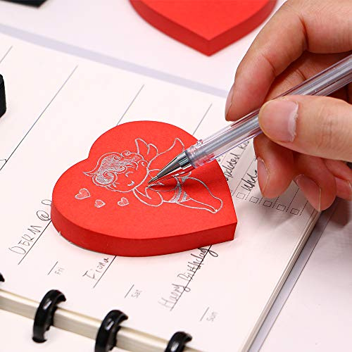 Eagle Cute gestanzte Haftnotizen in Herzform, Rot, 100 Blatt pro Packung, 1 Stück rot