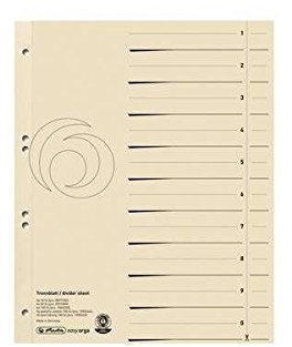 herlitz Trennblätter easyorga, A4 Überbreite, chamois