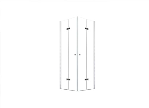 90x90x195cm Hera Falttür Duschkabine Dusche Duschabtrennung - 8mm - ESG-Glas - Hohe Qualität (mit Duschtasse/Siphon)
