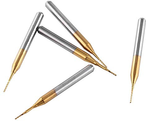 10 Stück Wolframkarbid-Schaftfräser, Titanbeschichtung, Fräser, Gravur-Bits, Rotationsfräser-Set, 3,175 x 0,6 mm (38 x 3,175 x 0,6 mm)