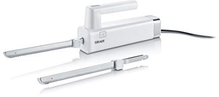 GRAEF. Elektromesser EK501EU, weiß, senkrecht abstellbar, Fingerschutz, spülmaschinengeeignete Edelstahlklingen