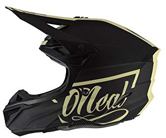 O'NEAL | Motocross-Helm | MX Enduro | 2 Außenschalen & EPS für erhöhte Sicherheit, Schale aus ABS, Nasenschutz aus Gummi | 5SRS Polyacrylite Helmet RESEDA | Erwachsene | Schwarz Beige | Größe XL