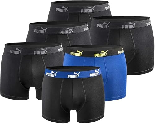 PUMA Boxershorts för män, basplagg, begränsad utpresent, svarta, 6-pack