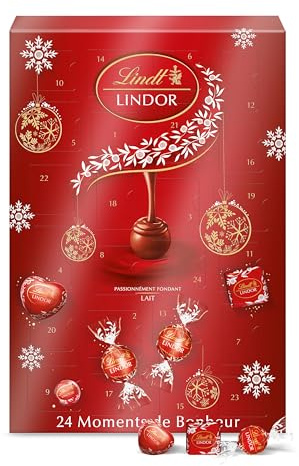 Lindt Lindor Adventskalender - Sortierte Milchschokoladen - Schmelzendes Herz - 268 g