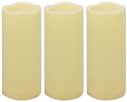 3 Stück 17.8 cm wasserdichte LED-Kerzen, flammenlose Timer-Kerzen, 1000 Stunden lange Akkulaufzeit, flackernd, batteriebetrieben, elektrische LED-Stumpenkerze, Laterne, Festival-Dekoration etc.