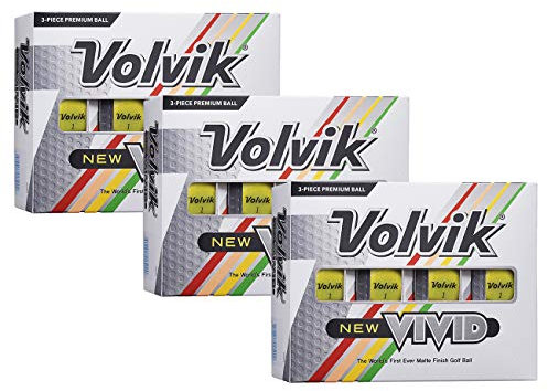 Volvik Vivid Golfbälle, hohe Sichtbarkeit, matt, 3 Dutzend (36 Bälle) – Gelb