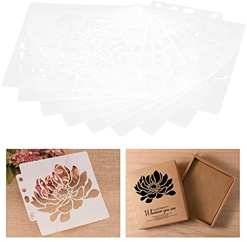 Mandala-Vorlage, 9 Stück Wiederverwendbare Mandala-Schablonen-Vorlage Malen Zeichnungsschablonen Zum Malen Scrapbooking Stempeln Stempel Album Papierkarte Schablonenvorlage