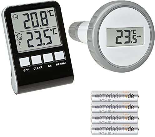 TFA Dostmann 30.3067.10 Palma Funk-Poolthermometer (grau mit Batterien)