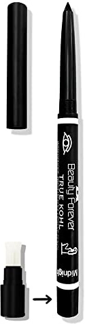 Beauty Forever Twist Up Lip and Eye Pencil, Lightweight, Matte & Shimmer Finish, Long Lasting, Waterproof, Smudge Proof, Suitable for All Lips and Eye Shapes, Available in 12 Shades , 000 Midnight