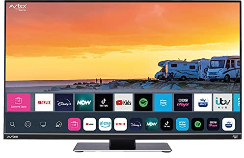 Avtex W249TS 24 inch Smart TV for Motorhome Caravan Truck Boat - 12v 24v 240v 24 inch Super Slim LED Wifi Bluetooth Connected Television Full HD FHD with built-in Freesat Satellite Decoder,Black