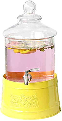 Girafe à Bière,Distributeur de Boissons Distributeur De Jus Ice Cold Clear Glass Cruche Distributeurs De Boissons avec Seau À Glace Stand for l'eau Sangria