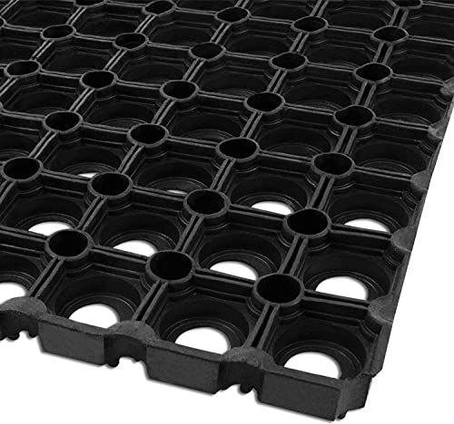 etm Ringgummimatte Rasengitter - Octodoor Gummimatte - Schmutzfangmatte - Fußmatte für Außen - Antirutschmatte - 100x750cm