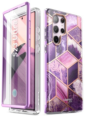 i-Blason Cosmo Series Hülle für Samsung Galaxy S23 Ultra 5g (2023 Release), schlanke Ganzkörper-Schutzhülle mit integriertem Displayschutz (Ameth)