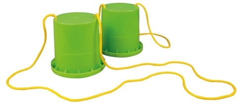 LENA Eco Topfstelzen 17 cm, Laufdosen für Kinder, Kindertopfstelzen für Balancefähigkeit, Kunststoff-Holz-Gemisch mit Holzduft, ideal für Koordination, TÜV Zertifiziert, ab 3 Jahren