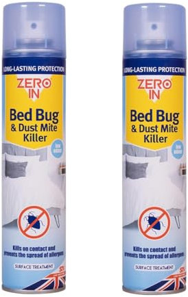 SK INFINITY | Bed Bug & Dust Mite Killer | Long-Lasting Protection for Over 2 weeks Treats Mattresses, Beds and Furniture | Ready-To-Use Child & Pet Safe Bug Killer Spray- 300 ml (Pack of 2)