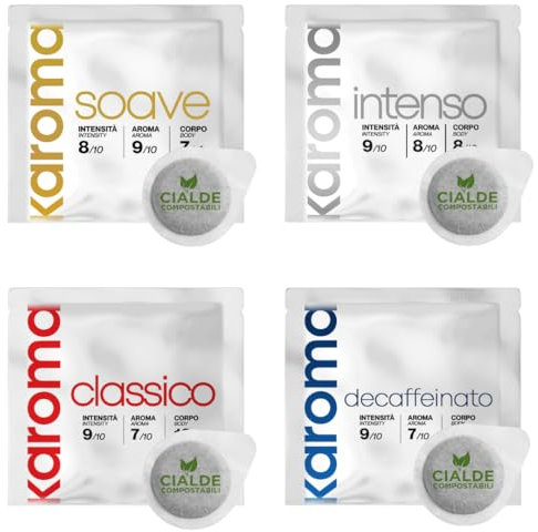 Caffè Karoma Mix Degustazione 200 Cialde Miscele: Soave,Intenso,Classico,Decaffeinato