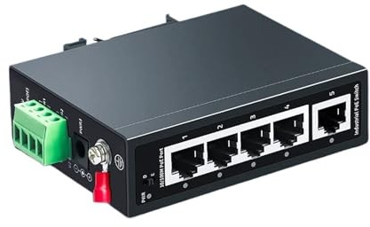ALOUTSNOC 5-port industrial POE switch 100Mbps network Ethernet switch VLAN 4KV lightning protection rail wall-mounted DC48-55V