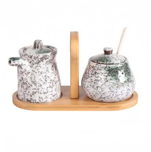 Dowbom Lot de 3 pots à crème et sucre japonais pour bar à café, crème et sucre, sucrier et crème, dégradé de couleur G, lot de 3