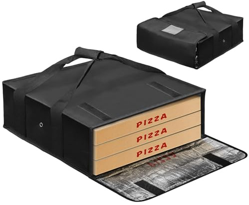 BohemianBY Pizza Delivery Large Warmer Bag 20x20in for Hot Food, Waterproof Double Handle, Label Window