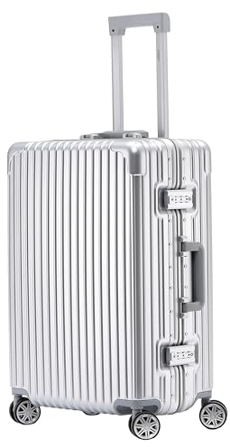 Flight Knight Premium Travel Suitcase - 8 Spinner Wheels - Built-in Side Lock Lightweight Aluminium Frame, ABS Hard Shell Carry on Check in Luggage Highly Durable - Approved for Over 100 Airlines