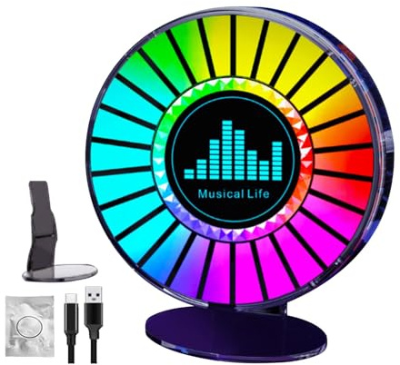 Moxeupon Lumières d'ambiance colorées avec capteur de son, lampe d'ambiance à rythme RVB - Éclairage intérieur de voiture avec tablettes parfumées - Lumières de synchronisation musicale, lumières