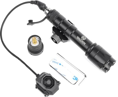 SBGJMY M600C torcia tattica, torcia a LED da 600 lumen con interruttore a pressione per guida Picatinny da 20 mm (Nero)
