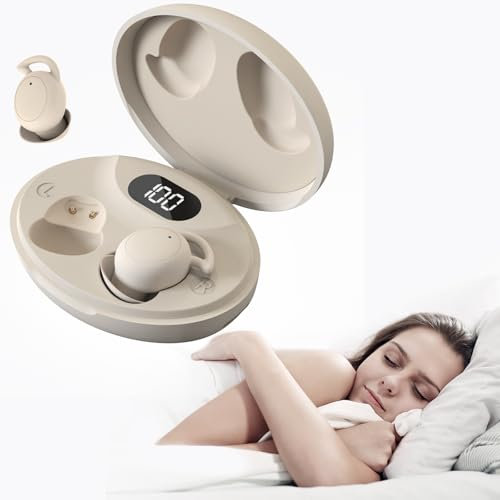 YUANJ Auriculares para Dormir, Auriculares Dormir de Diseño Pequeño con Bloqueo de Ruido, Cascos Cancelación de Ruido Cómodos con Indicador de Carga, 40 Horas de Duración de la Batería