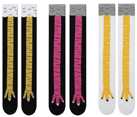 FGFD & OU roliga strumpor kvinnor män roliga kycklingfötter strumpor knästrumpor Overknees strumpor långa stickade varma strumpor leggings strumpor överknä kycklingar tecknade sportstrumpor för