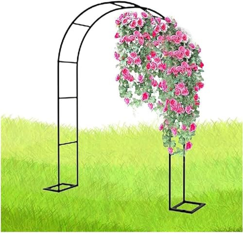 HSWOYEA Pflanzenständer aus Metall, Gitterbogen für den Garten im Freien, langlebiger Gartenbogen aus Eisen für Kletterpflanzen, Weinreben-Stützgitter, Partydekoration