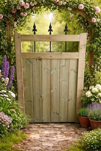 Wooden Garden Gate Pedestrian Gate Wooden Pressure Treated 4ft 120cm,(120 cms High x 120 cms Wide x 5 cms Deep)