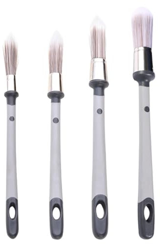 TRKETK 4 Pezzi Pennelli Kit Pennelli Pennello con Punta Rotonda Strumenti per Dipingere la Parete Pennello Multiuso Strumento per Dipingere i Bordi per Muri per Decorare Dipingere