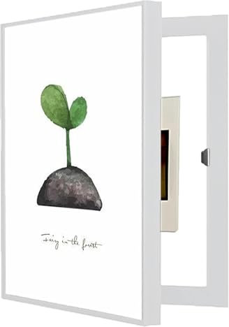 MPMPM Cacher Le Compteur, Couvercle décoratif for Compteur électrique – Protégez élégamment Votre Panneau électrique – Ajoutez de l'élégance et de la sécurité à Votre Maison.(White,40x50 cm)