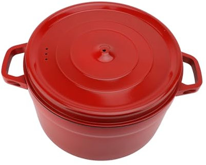 Olla Holandesa, Olla para Horno de Aleación de Hierro Esmaltado de 6 L, Olla Holandesa de Hierro Fundido con Asas Dobles y Tapa, Olla para Cocinar de Calentamiento Uniforme para
