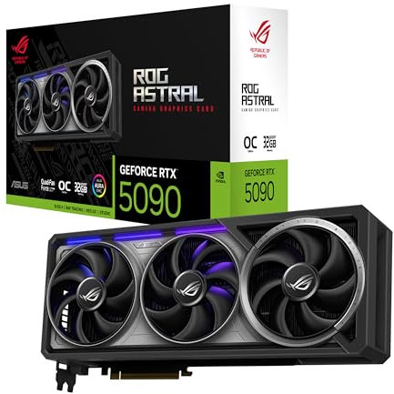 ASUS ROG Astral GeForce RTX™ 5090 OC Edition Gaming-Grafikkarte (PCIe® 5.0, 32 GB GDDR7, HDMI®/DP 2.1, 3.8-Slot, 4-Lüfter-Design, Axial-Tech-Lüfter, patentierte Dampfkammer,