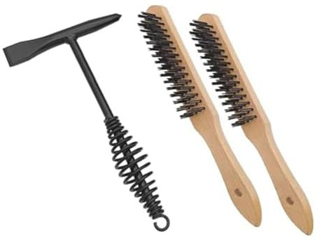 Wzxksoac Martillo Rompedor de Soldadura con Manejar de Resorte Helicoidal, Cinceles Verticales y CóNicos de 10,5 Pulgadas, Cepillo de Alambre de 11 Pulgadas