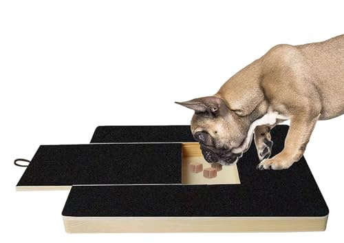 Tabla para rascar uñas de perro, tablero de madera para limar uñas para perros con caja de aperitivos integrada, almohadilla de molienda de uñas para cachorros, molinillo de uñas extraíble para