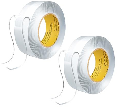 2 Rotoli Di Adesive A Doppia Faccia E Trasparenti Strisce Adesive Autoadesive, Nastro Di Tenuta, Nastro Impermeabile, Possono Essere Utilizzati In Finestre, Porte E Lavandini.