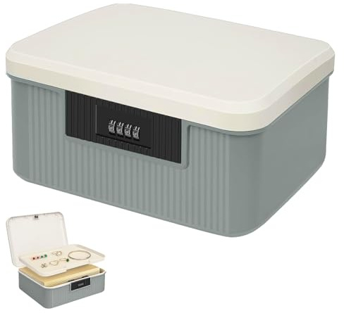 Hengrongshen 9L Medikamenten Aufbewahrung 2 Schicht Abschließbare Box Medizinbox Aufbewahrungsbox mit Zahlenschloss Klein Abschließbar Medikamentenbox für Medikamente, Süßigkeiten, Wertsachen