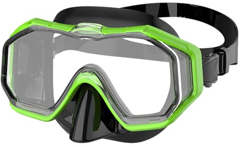 Lunettes de natation – Masque de plongée transparent anti-buée, masque de plongée étanche | Lunettes de natation pour enfants avec cache-nez, masque de plongée en verre trempé étanche pour hommes