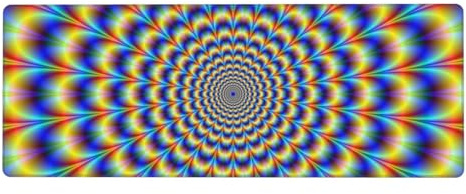 GRatka GIF de ilusión óptica en Espiral,Alfombrilla de ratón Grande para Escritorio, Teclado de Ordenador, Base de Goma Antideslizante, 30 x 80 cm