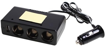 Adaptador de carga de coche de 24 V a 12 V, divisor de encendedores, adaptador de carga rápida para coche con puerto USB, 3 enchufes, encendedor de cigarrillos, accesorio de cargador de viaje