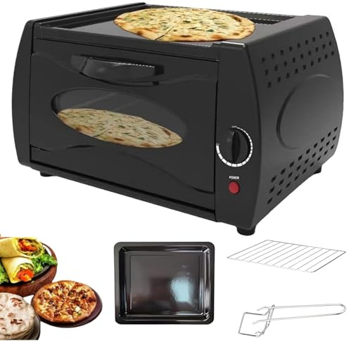 2100W Mini four à Pizza électrique, four Tandoor 15L avec pince à disque, contrôle de température 60-250℃, Mini cuisinière à Pizza pour Chapati Roti Lahmacun Manakish Naan