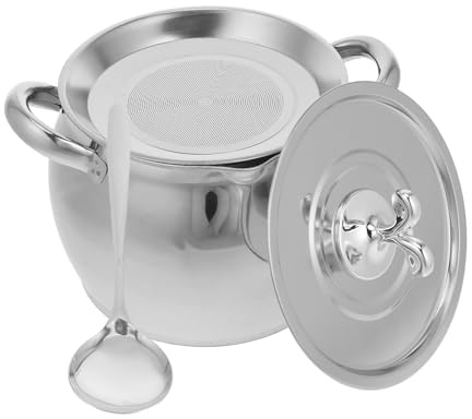 Cabilock Colador de aceite de acero inoxidable con filtro y tapa, recipiente para guardar grasa para freír y cocinar, 3,5 L