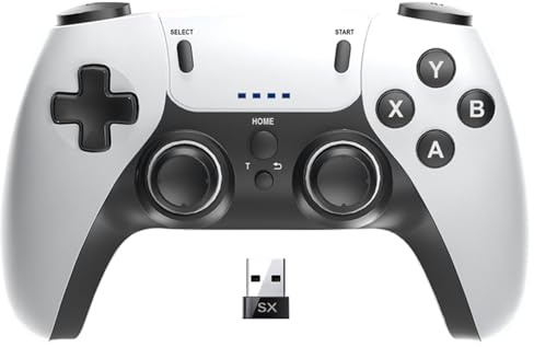 Wireless Game Controller for Windows PC/Raspberry Pi/PS3 Gamepad Rechargeable Portable Remote Joystick Joypad with Turbo for Desktop Laptop Computer Emulator,Roblox,Steam, RetroPie,RecalBox,RetroArch