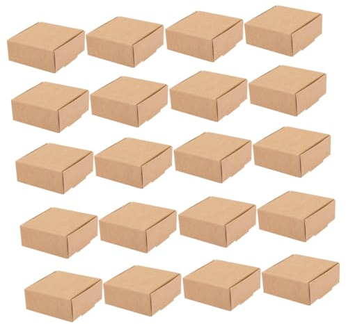 PENIKOKO Kleine Versandkartons Faltbar 20 Stück aus Braunem Kraftpapier mit Verarbeitung zum Verpacken von Seife und Süßigkeiten für Geschenkverpackung