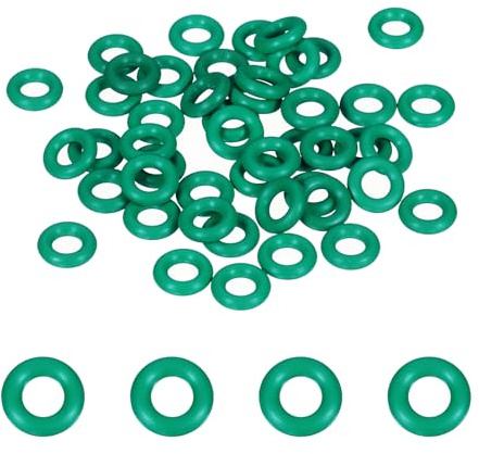 PATIKIL 50 st O-ring fluorerade gummiringar 10 mm DE 6 mm DI 2 mm metrisk bredd rund tätningsring för maskiner industrimotorer VVS bilslangar